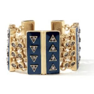 Lia Sophia Chain Link Crystal And Lacquer Bracelet